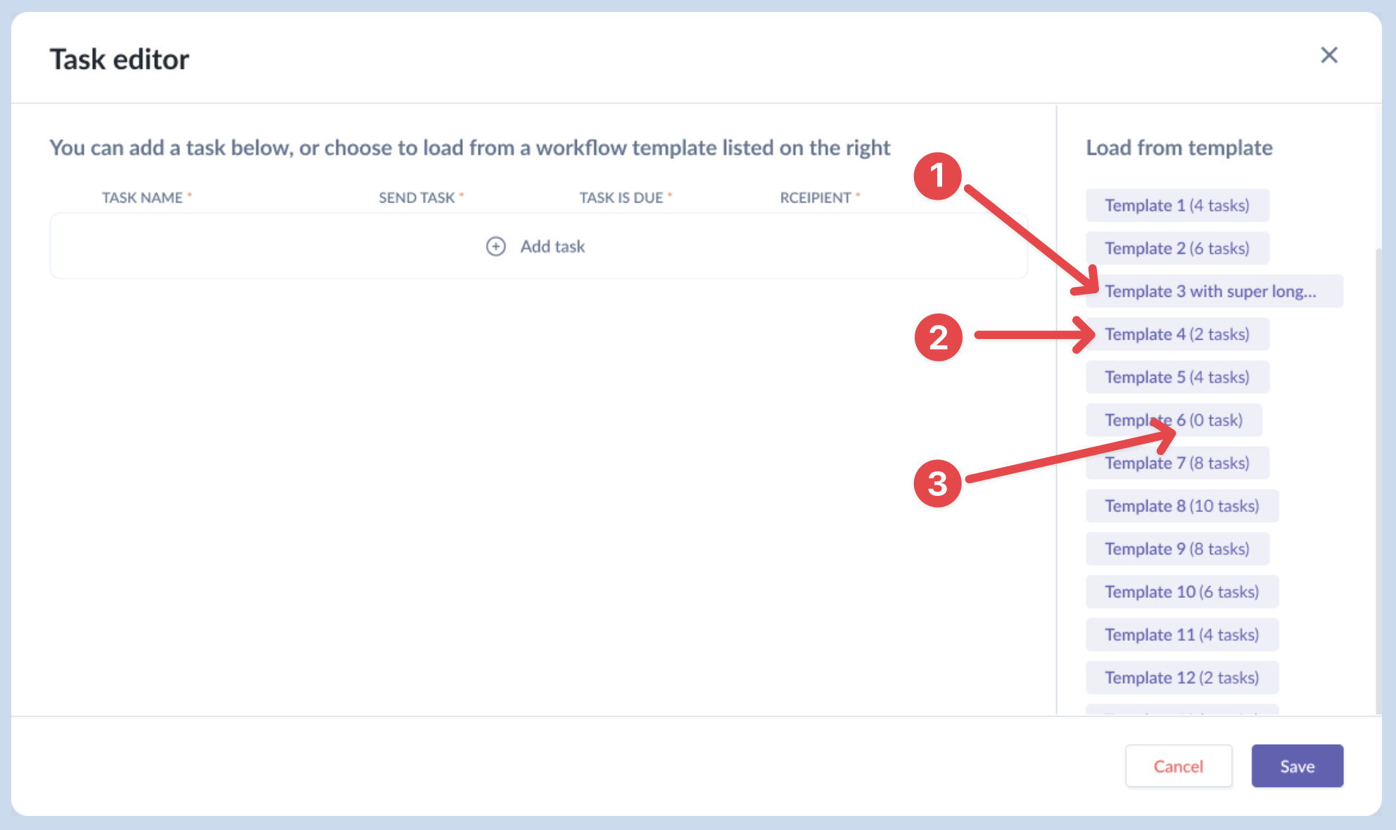 UX issues with task editor modal