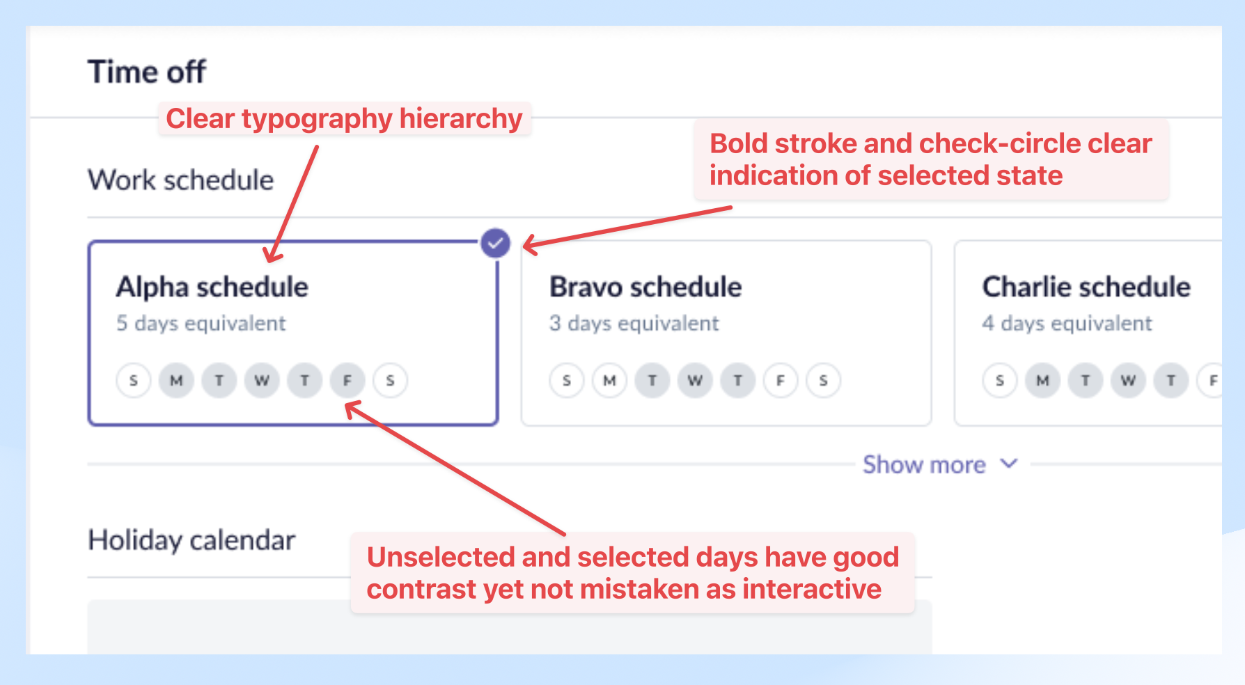 Work schedule options (After)