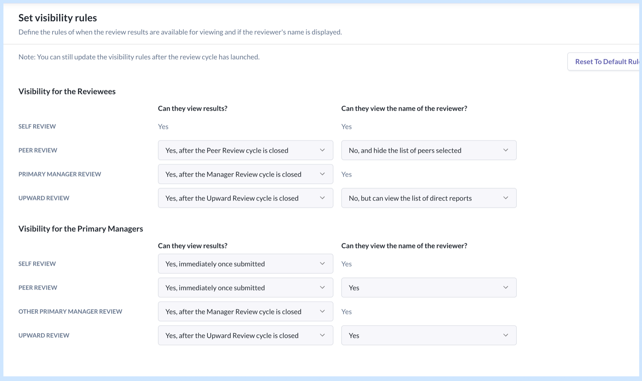 Set visibility rules step