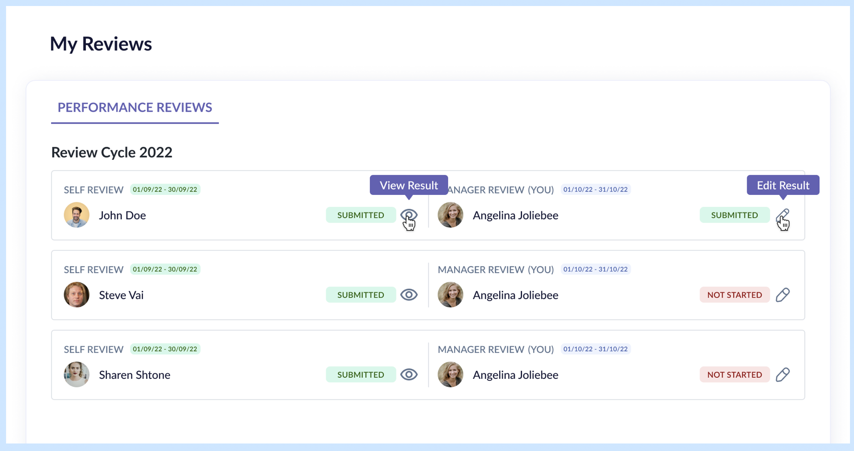 Variants of the right-side nested component